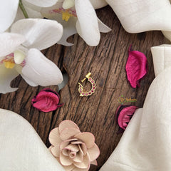 Vriksham Peacock Naths/Nose pin-Red-G18699