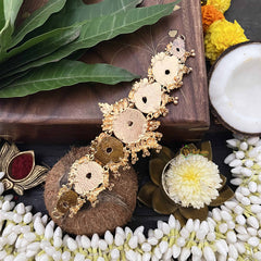 Vriksham Elegance Floral With Peacock Style 1 gm Gold Finish Choker-Gold Bead-G20324