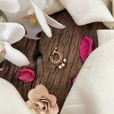 Vriksham Duck Style Naths/Nose pin-Red-Pearl-G18729