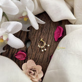 Vriksham Duck Style Naths/Nose pin-Red White-Pearl-G18728