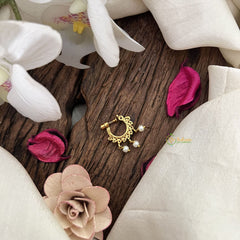 Vriksham Duck Style Naths/Nose pin-Red White-Pearl-G18728