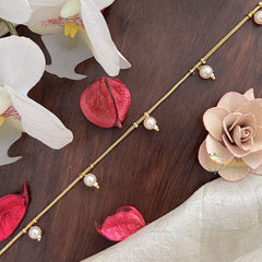 Vriksham Gold Look Alike Designer Pearl Thin Hip Chain-G17968