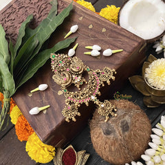 Vriksham Half Moon With Peacock Design 1 Gram Gold Jad Billai-G20329