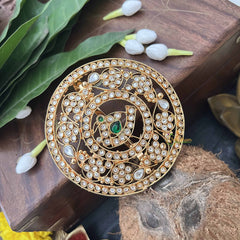 Vriksham Bridal White Round Peacock Design 1 Gram Gold Jad Billai-G20330