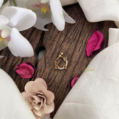 Vriksham Designer Heart style Naths/Nose pin-Red White-G18695