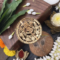 Vriksham Bridal White Round Peacock Design 1 Gram Gold Jad Billai-G20330