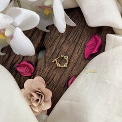 Vriksham Designer Heart style Naths/Nose pin-Red White-G18695