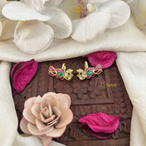 Vriksham Elegant Titli Leher Kundan Jadau Press Bugadi-Green Red & White-J3551