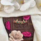 Vriksham Elegant Titli Leher Kundan Jadau Press Bugadi-Green Red-J3552