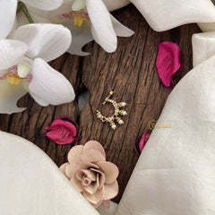 Vriksham Six Round Style Naths/Nose pin-White Red-Four Pearl-G18720