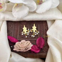 Vriksham Paisley Floral Charm Kundan Jadau Press Bugadi-Red White & Green-Pearl-J3535