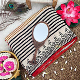 Vriksham Off White With Multi Color Striped Print Ajrakh Modal Silk Saree-VS4665