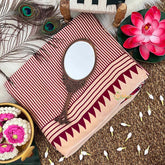 Vriksham Red Striped Print Designer Ajrakh Modal Silk Saree-VS4650