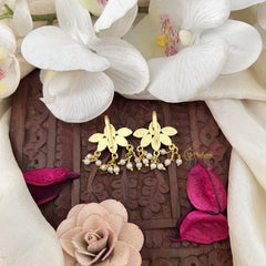 Vriksham Royal Diya & Leaf Style Kundan Jadau Press Bugadi-Green Red & White-Pearl-J3523