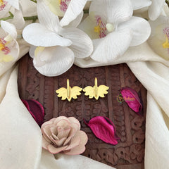 Vriksham Classic Lotus Style Kundan Jadau Press Bugadi-Green Red & White-J3521