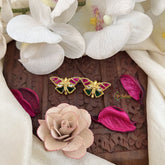 Vriksham Butterfly Bloom Kundan Jadau Press Bugadi-Red Green & White-J3537