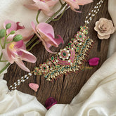 Layered Pearl Jadau Kundan High Neck Choker -J1811