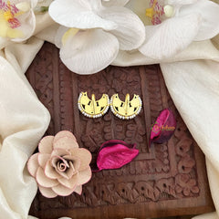 Vriksham Chand Bali With Pearl Kundan Jadau Press Bugadi-Red Green-J3530