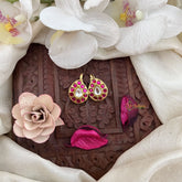 Vriksham Elegant Mango Kundan Jadau Press Bugadi-Red White-J3540