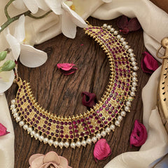 Vriksham Precious Kemp High Neck Choker-Pearl-G16545