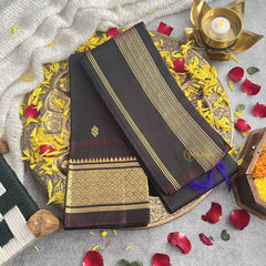 Vriksham Brownish Green Thirubuvanam Silk Saree -Pure Silk -VS4349