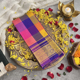 Vriksham Paalum Pazhamum Checks Thirubuvanam Silk Saree-Pure Silk-VS4362