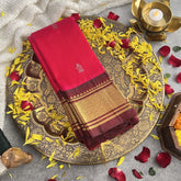 Vriksham Pinkish Red Thirubuvanam Silk Saree-Pure Silk-VS4361