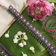 Vriksham Exquisite Black Polish Traditional Precious Kemp Manga Neckpiece-Pearl-G17573