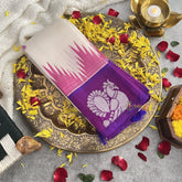 Vriksham White with Purple Korvai Thirubuvanam Silk Saree-Pure Silk-VS4355