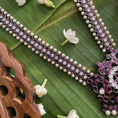 Vriksham Dual Peacock Pendant Black Polish Traditional Precious Kemp Neckpiece-G17569