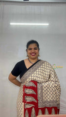 Vriksham Cream Designer Ajrakh Modal Silk Saree-VS4661