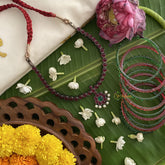 Vriksham Elegant Black Polish Traditional Precious Kemp Short Neckpiece-Pearl-G17571