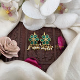 Vriksham Designer Jasmine Pearl Kundan Jadau Press Bugadi-Green-Pearl-J3542