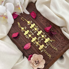 Vriksham Designer Kundan Jadau Single Strand Maatil-Red Green & White-Pearls-J3247