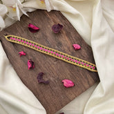 Vriksham Red Kundan Jadau High Neck Choker-J2949