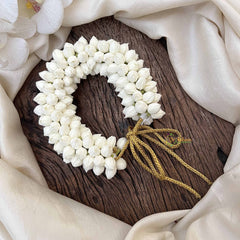 Vriksham Fastive White Jasmin Buds Gajra Flower Accessories-KH1253