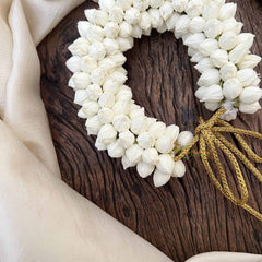 Vriksham Fastive White Jasmin Buds Gajra Flower Accessories-KH1253
