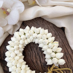 Vriksham Fastive White Jasmin Buds Gajra Flower Accessories-KH1253