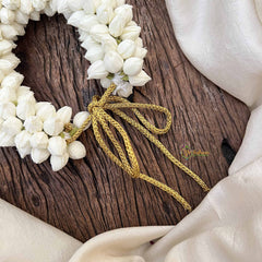 Vriksham Fastive White Jasmin Buds Gajra Flower Accessories-KH1253