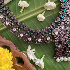 Vriksham Black Polish Precious Kemp 22 Manga Short Neckpiece-G17570