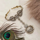 Vriksham Classic Chand Bali Kundan Floral Matha Patti Pearl Drop Tikka Headpiece-G22352