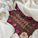 Vriksham Heart Shape Kundan Jadau Single Strand Maatil-Red-Pearls-J3250