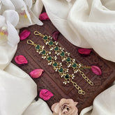 Vriksham Heart Shape Kundan Jadau Single Strand Maatil-Green-Pearls-J3251