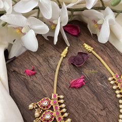 Vriksham Maanga Short Neckpiece-Red-Off White Bead-J2851