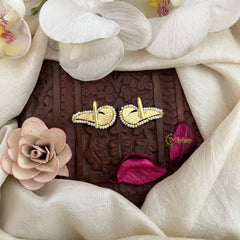 Vriksham Designer Peacock Pearl Coted Style Jadau Press Bugadi-Red Green & White-J3565