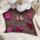 Vriksham Elegant Round Style Kundan Jadau Press Bugadi-Red White-J3951