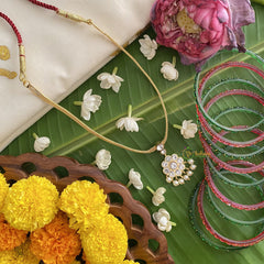 Vriksham Traditional Kemp Stone Floral Pendant Addigai-G17549