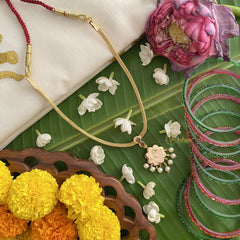 Vriksham Traditional Kemp Stone Floral Pendant Addigai-G17549