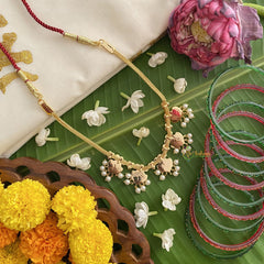 Vriksham Traditional Kemp Stone Pendant Short Neckpiece-G17550