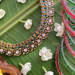 Vriksham Traditional Kemp Stone Maanga Short Neckpiece-G17546